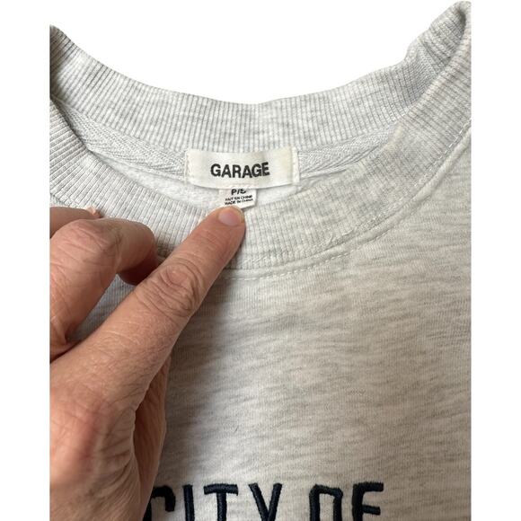 Garage City of Angels Cropped Sweatshirt – Light Gray, Size P/S - Picture 2 of 4